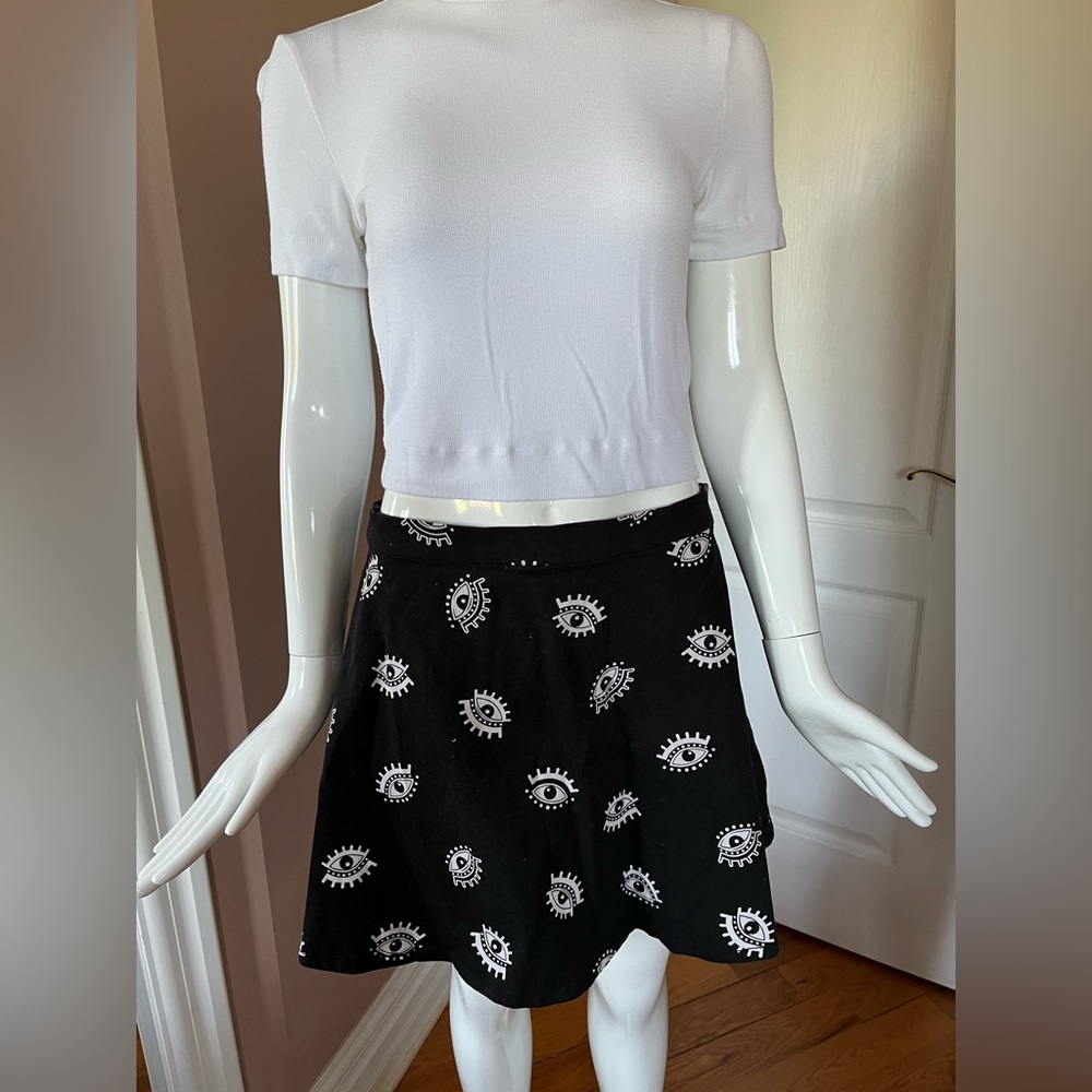 Free with purchase - Divided Black and White Skater Mini Skirt.
